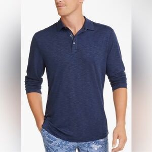 Tommy Bahama Mens La Jolla Cove Long Sleeve Polo Shirt Size Large Blue‎ Tencel
